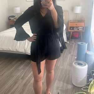 Sleeved black romper
